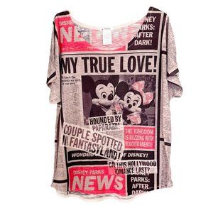 Disney Parks Authentic Romance Paparazzi Headline Tee